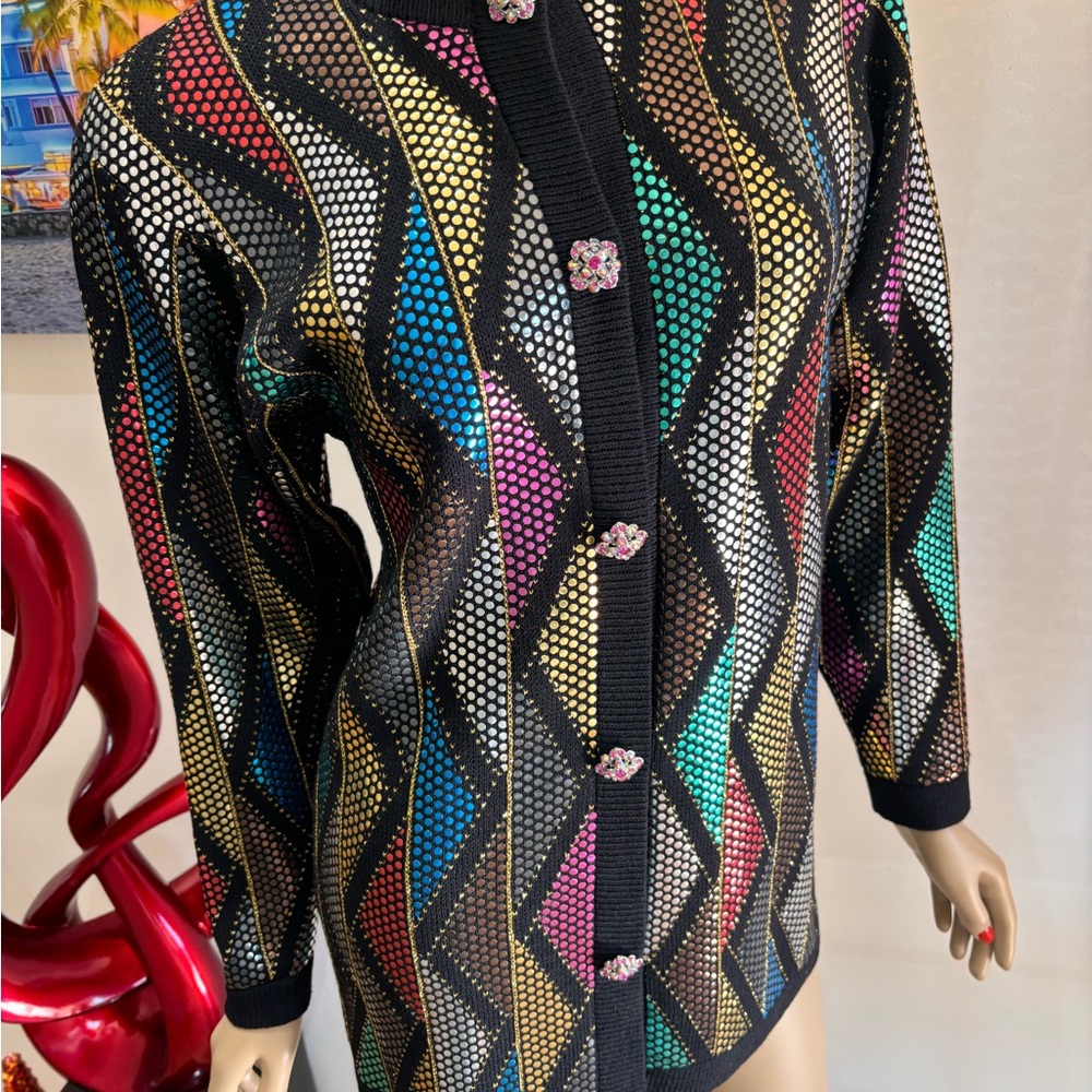 St. John Multi Paillette’s Sequin Knit Jacket blazer evening 10 - Picture 2 of 4